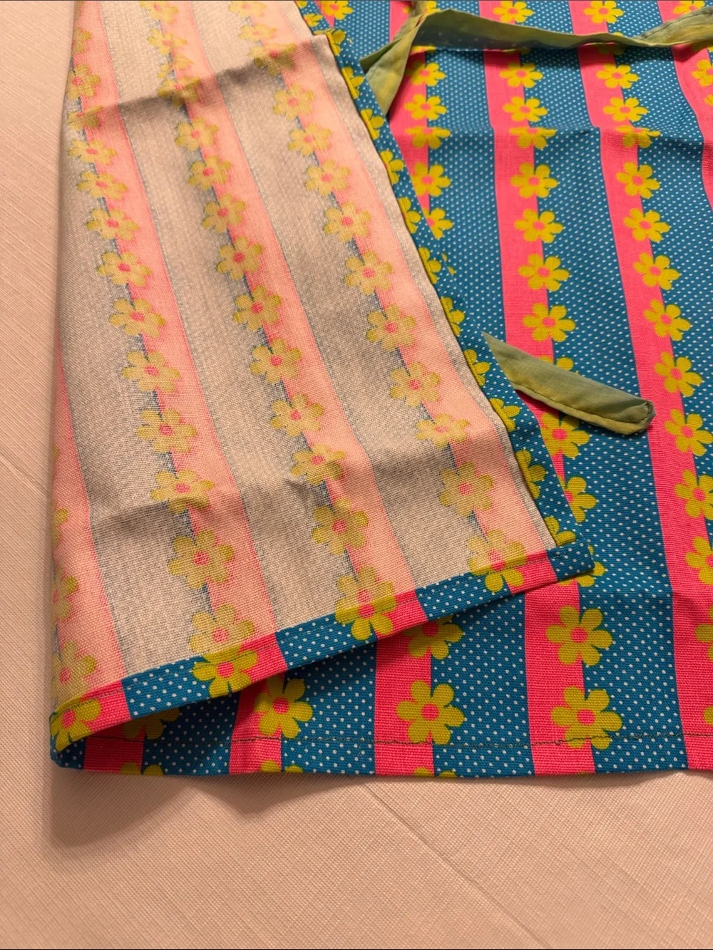 Floral Stripe Cotton Apron